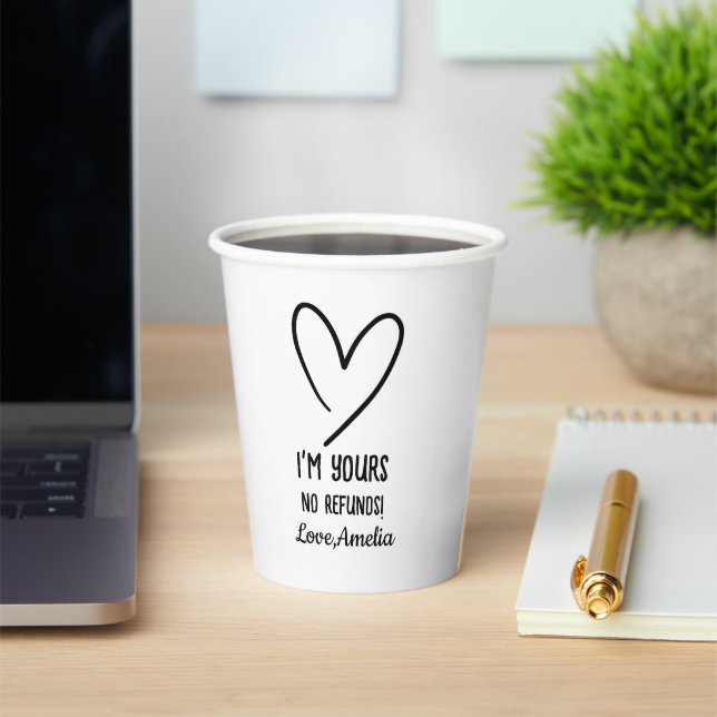 Gobelets En Papier Cadeau de la Saint-Valentin Je suis à vous Pas de  (Insitu)