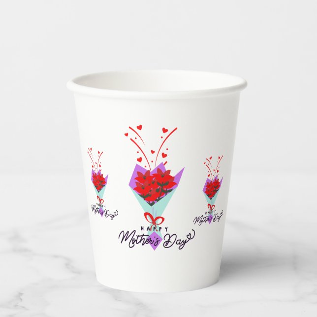 GOBELETS EN PAPIER CADEAU FÊTE DES MÈRES (Recto)