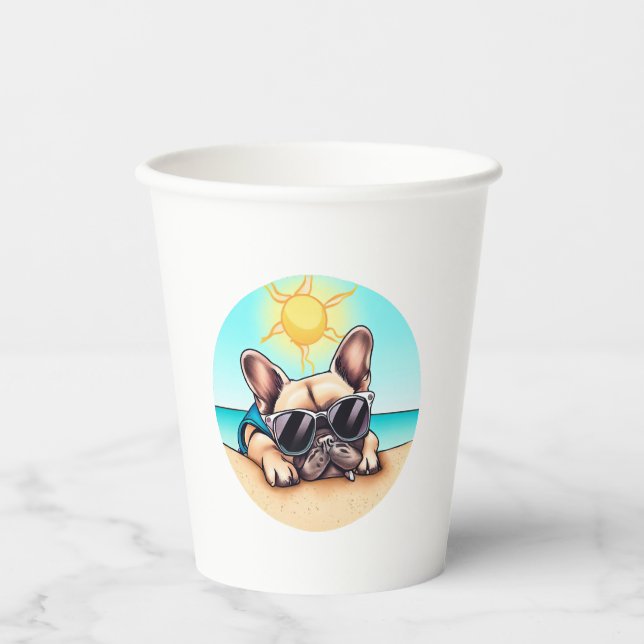 Gobelets En Papier Cadeaux Bulldog français (Recto)
