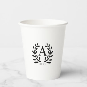 GOBELETS EN PAPIER CADEAUX DE GARÇON D'HONNEUR MONOGRAMMÉE ANNÉE DATE