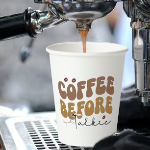 Gobelets En Papier Café avant Talkie Funny Retro Style de texte