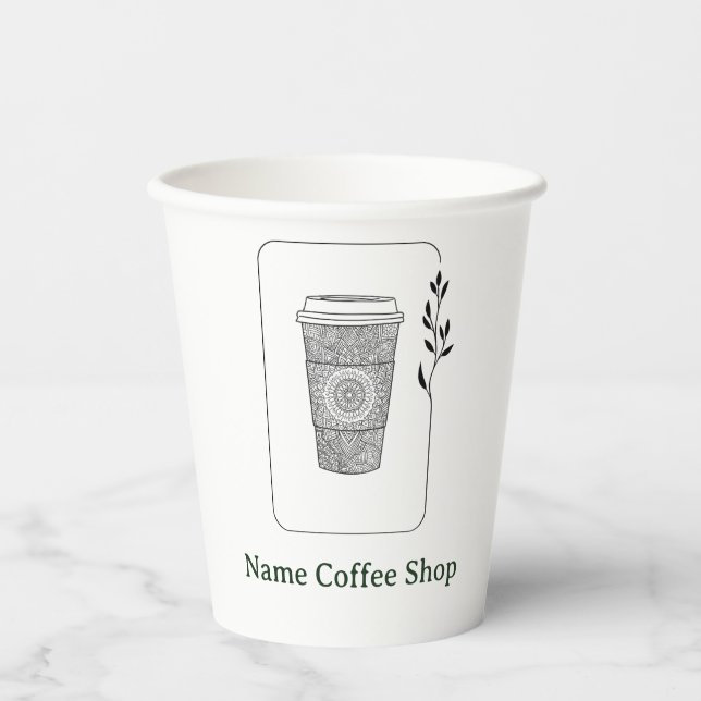 Gobelets En Papier Café floral moderne simple (Recto)