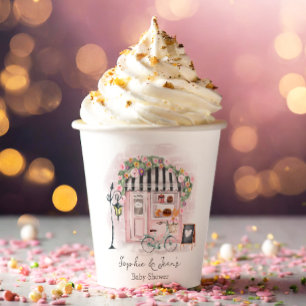 Gobelets En Papier Café Français Bonjour Bebe Paris Tea Baby shower