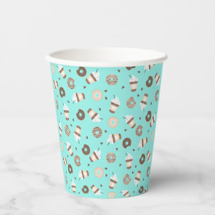 Gobelets En Papier Café Frappuccino Motif de beignets