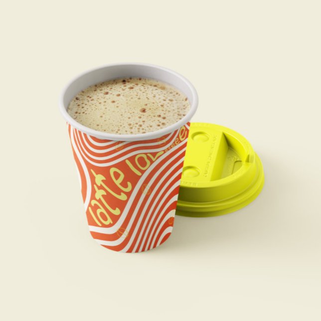 Gobelets En Papier Café Latte Love Vibrant Tasses en papier (Introducing our vibrant coffee paper cups – the perfect blend of style and functionality!)