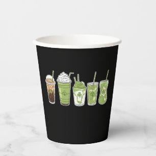 Gobelets En Papier Café Latte Vert Mignon Irlandais St Patrick's Day