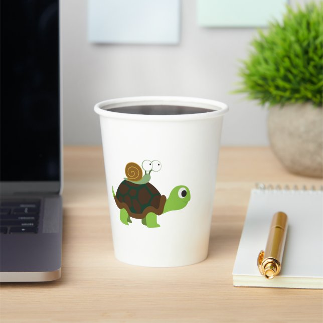 Gobelets En Papier Café tortue et escargot (Insitu)