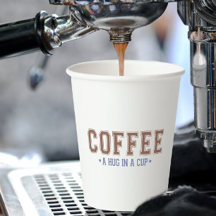 Gobelets En Papier Café : Un câlin dans une coupe Varsity Letter Tass
