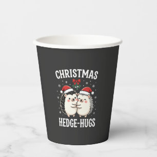 Gobelets En Papier Câlins de Noël au Hérisson Mignon Vacances de Noël