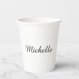 Gobelets En Papier Calligraphie Nom Creative Trendy White