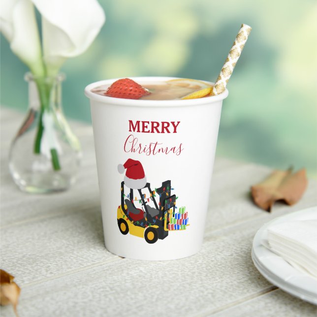 Gobelets En Papier Camion chariot élévateur de Noël (Insitu)