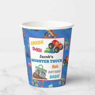 Gobelets En Papier Camion Crash Smash Monster Anniversaire Bash