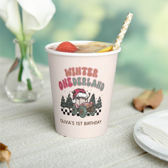 Gobelets En Papier Camion d'arbre de Noël Anniversaire de l'hiver (Insitu)