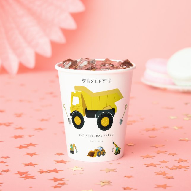 Gobelets En Papier Camions de construction Anniversaire (Insitu)