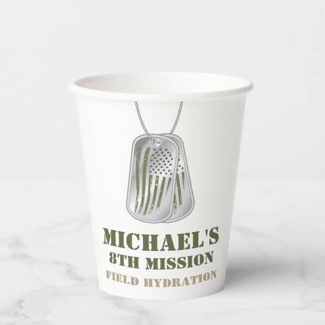 Gobelets En Papier Camo de l'armée tasse de papier fête d'anniversair (Recto)