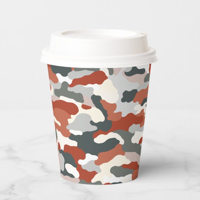 Gobelets En Papier Camouflage d'automne (Recto)