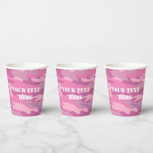 Gobelets En Papier Camouflage de l'armée rose mignonne tasses de papi