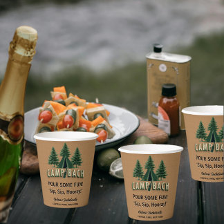 Gobelets En Papier Camp Bach Bachelorette Russe Tente Party Personnal