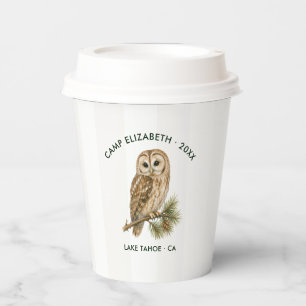 Gobelets En Papier Camp Bride Woodland Hibou Enterrement de Vie de Je