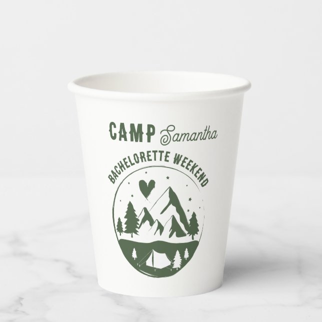 Gobelets En Papier Camp de fête de fiançailles Camping Bach  (Recto)