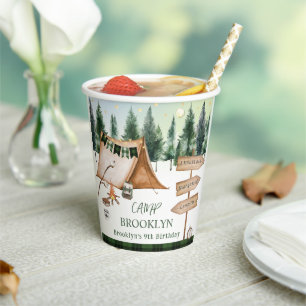 Gobelets En Papier Camping Bonfire Campfire S'mores Anniversaire Exté