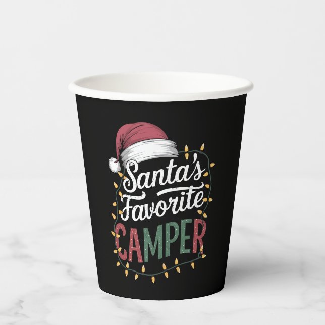 Gobelets En Papier Camping Noël Le cadeau préféré de Santa pour campe (Recto)