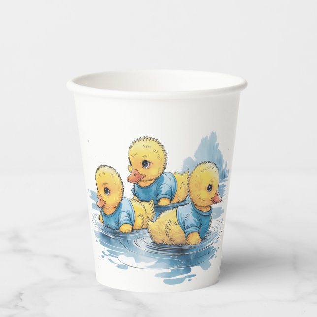 Gobelets En Papier Canard en caoutchouc mou en bleu (Recto)