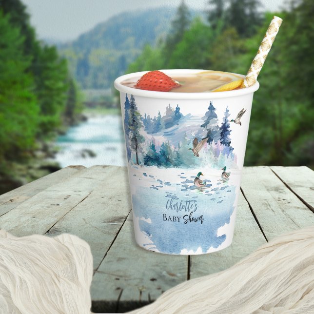 Gobelets En Papier Canards Bois Forêt Boy Baby shower (Créateur téléchargé)