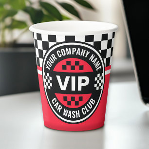 Gobelets En Papier Car Wash Club - Racing À damiers Drapeau Rewards