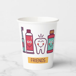 Gobelets En Papier Caricature Amis de soins oraux