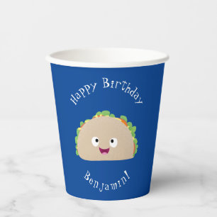 Gobelets En Papier Caricature joli sourire taco dessin animé