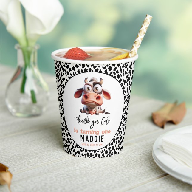 Gobelets En Papier Caricatures de la vache sainte Je suis une vilaine (Insitu)