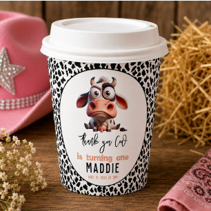 Gobelets En Papier Caricatures de vache sacrée Je suis une cowgirl 1e