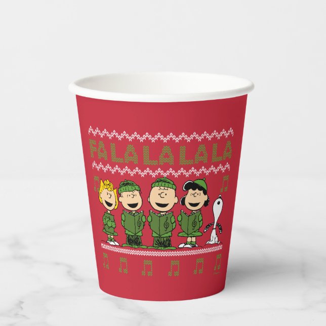 Gobelets En Papier Caroling Christmas Sweater Graphic (Recto)