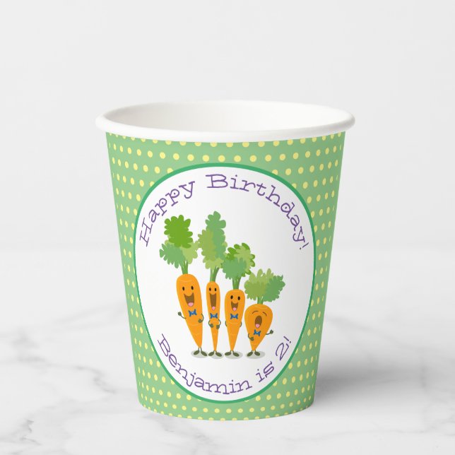 Gobelets En Papier Carottes jolies illustration (Recto)