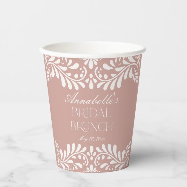 Gobelets En Papier Carrelage Talavera Rose Fiesta Espagnole Brunch de (Recto)