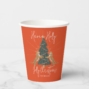 Gobelets En Papier Carte de Noël Jolly Tree & Tigers