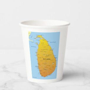 Gobelets En Papier Carte du Sri Lanka