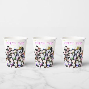 Gobelets En Papier Cartographie des tasses de papier de pingouins - T