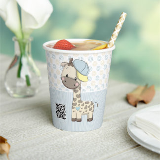 Gobelets En Papier Cartoon personnalisé Baby Boy Giraffe