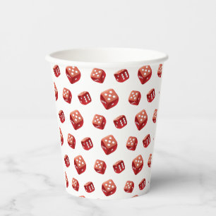 Gobelets En Papier Casino Jeu Nuit Dice Rouge