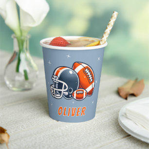 Gobelets En Papier Casque de balle de football Caricature fête d'anni