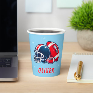 Gobelets En Papier Casque de balle de football Caricature fête d'anni