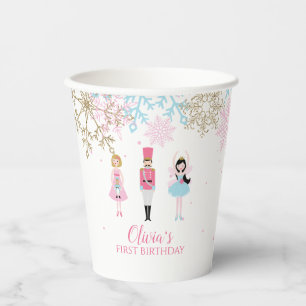 Gobelets En Papier Casse-noisette Anniversaire d'hiver paillettes flo
