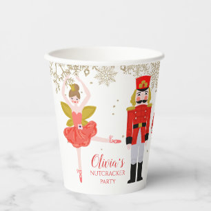 Gobelets En Papier Casse-Noisette Anniversaire Flocon de Neige D'or B