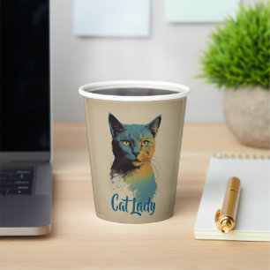 Gobelets En Papier Cat Lady Paper Cup