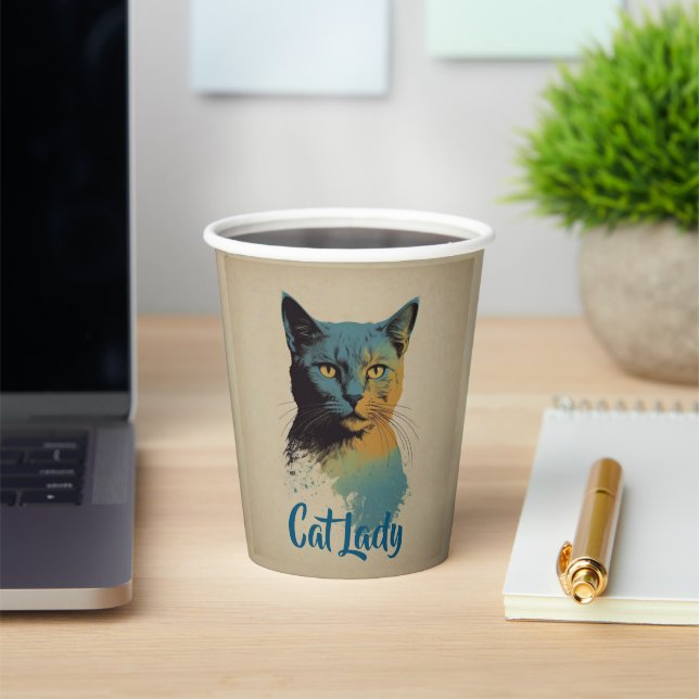 Gobelets En Papier Cat Lady Paper Cup (Insitu)