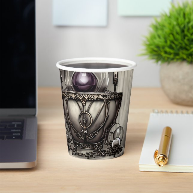 Gobelets En Papier Cauldron argenté orné avec balle en cristal violet (Insitu)