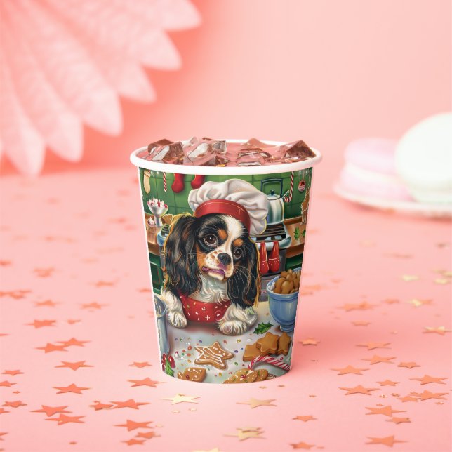 Gobelets En Papier Cavalier King Charles Spaniel Baking Noël (Insitu)