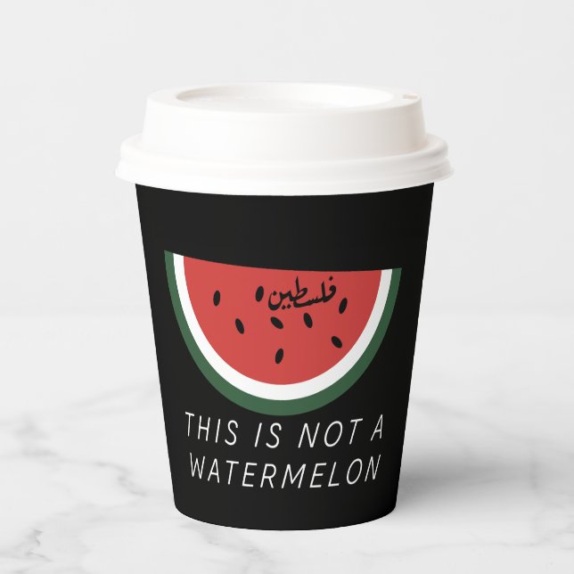 Gobelets En Papier Ce n'est pas une pastèque - Palestine (Recto)